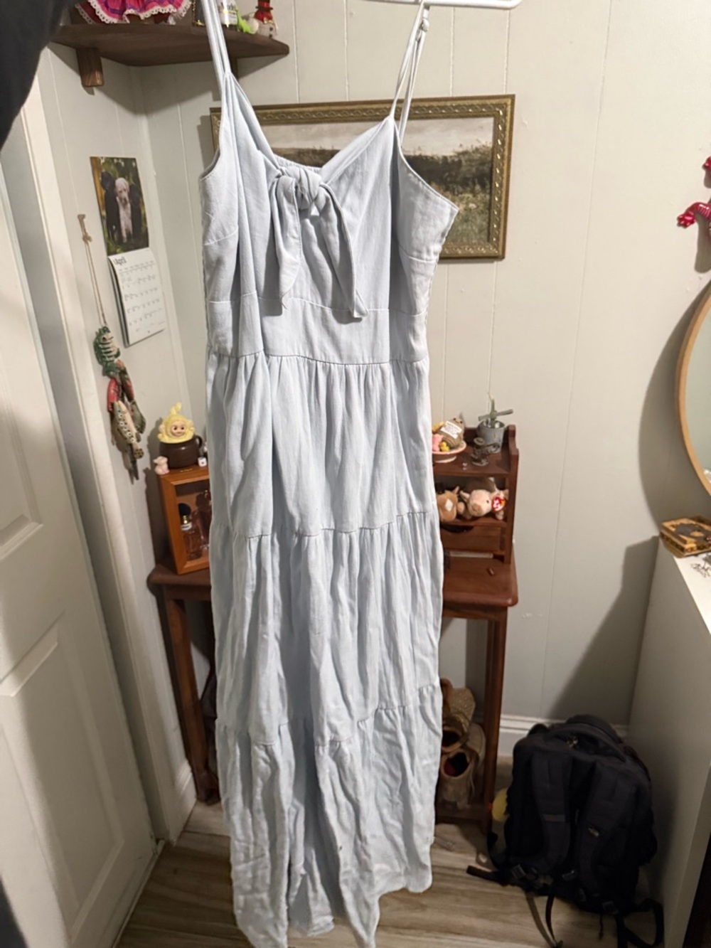 Billabong Light Blue Tie-Front Maxi Dress